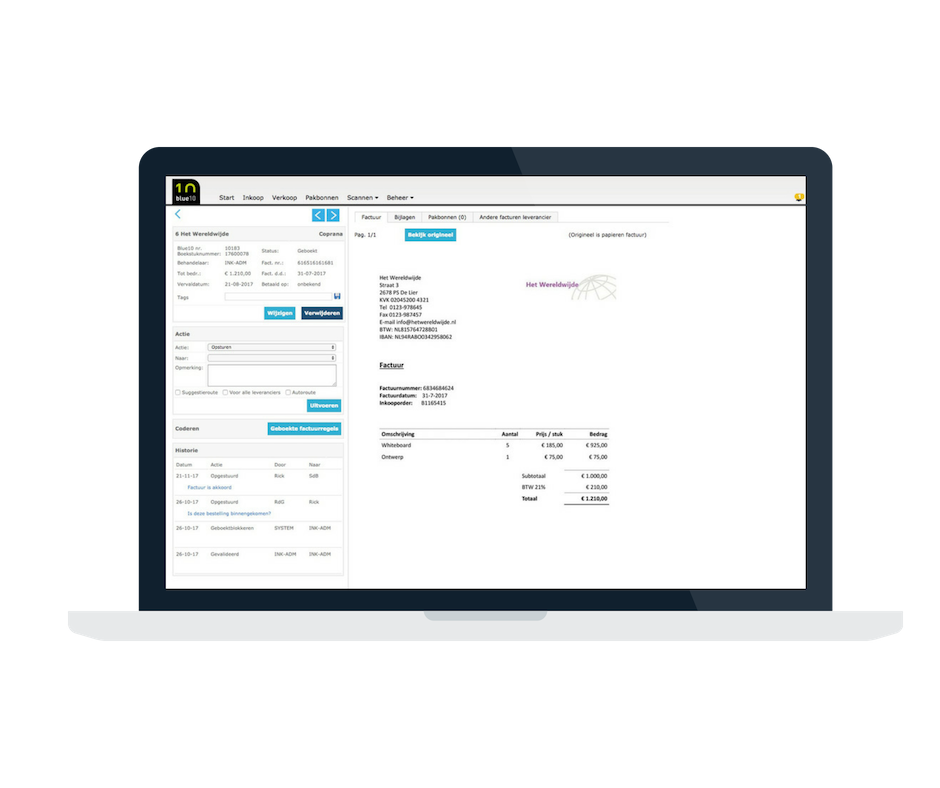 digitaal facturen verwerken met Blue10